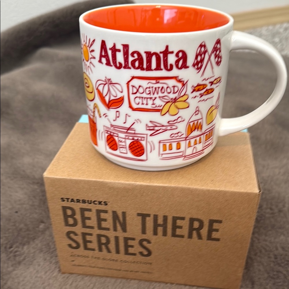 Starbucks Atlanta Mug - Orange and Red Design